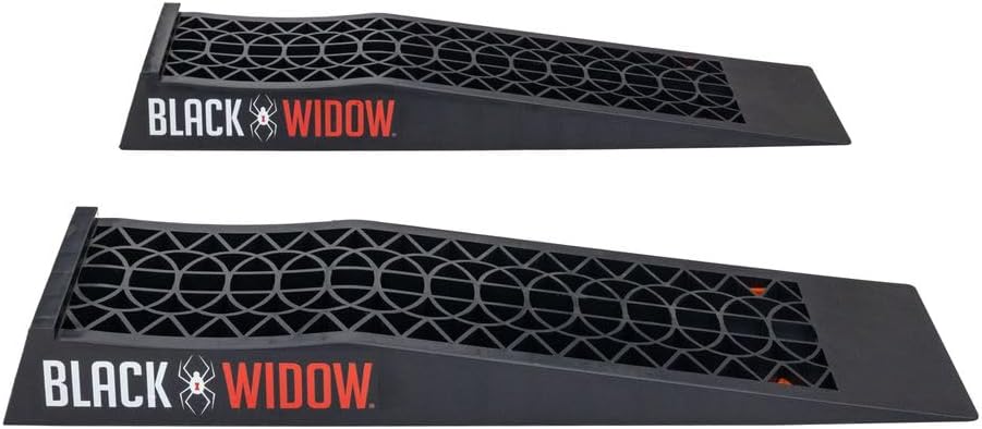Black Widow low-profile plastic car ramps pair