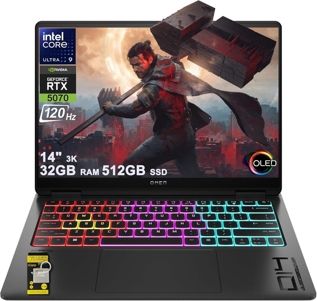 HP OMEN Transcend 14 laptop with 3K OLED display
